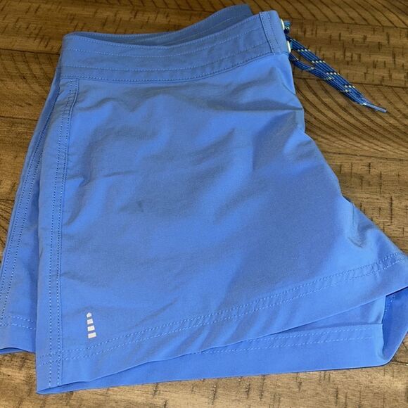 Lands’ End 🏄🏻‍♀️ Board Shorts 🩳 in French Blue Tie Waist Secure Back Pocket - Picture 15 of 17
